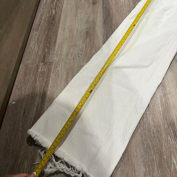 Zara White Flare Leg High Waisted Denim Jeans Size 2 - Picture 8 of 8